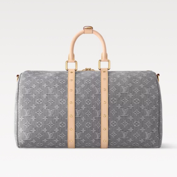 Louis Vuitton Keepall Bandouliere 45 Monogram Denim Cloudy Gray - Picture 3 of 16